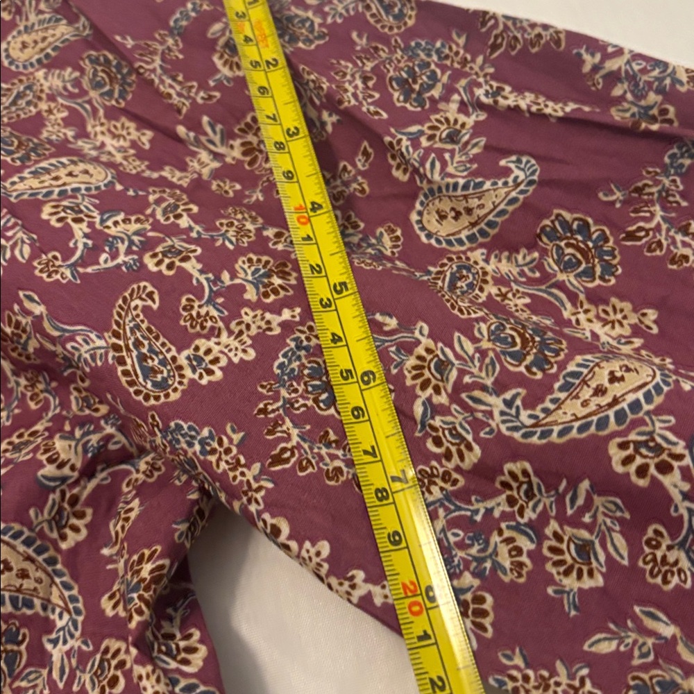 Avara Hadley Peasant top mauve paisley SZ XL 100% cotton puffy sleeve boho NWT - Picture 11 of 12